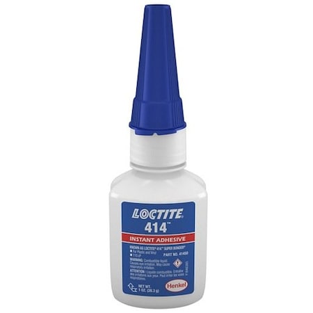 Henkel General Purpose Instant Adhesive; Plastic; Bottle; Viscous Liquid; Gap Filling; Colorless; 1 Oz 414 1OZ IDH 233801